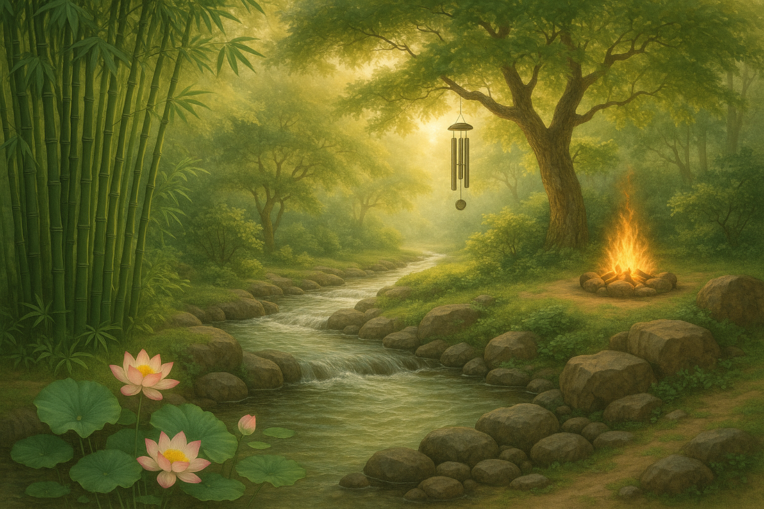 Bamboo forest with five elements