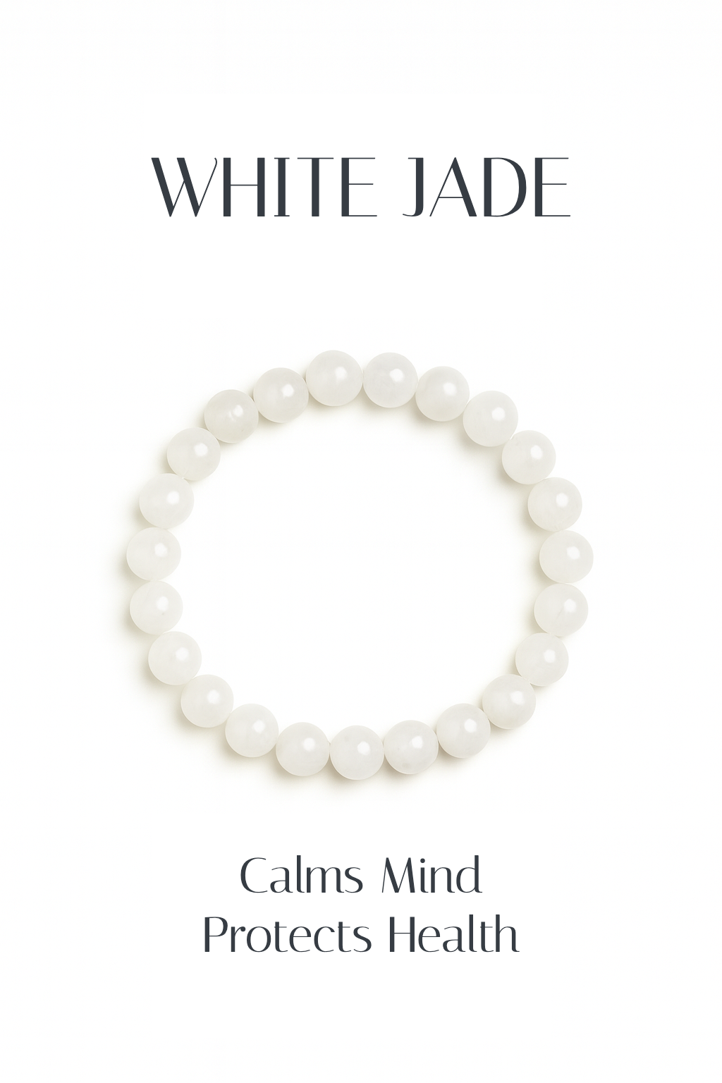 White Jade 8mm Bracelet